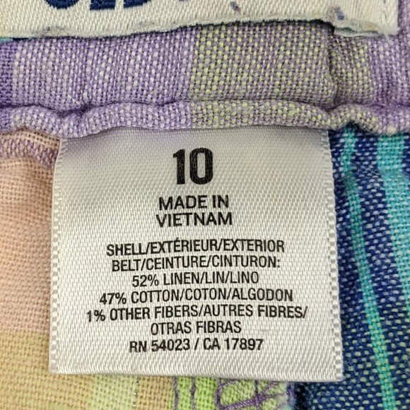 Old Navy Girls Purple Plaid Linen Shorts Size 10 - Picture 4 of 10